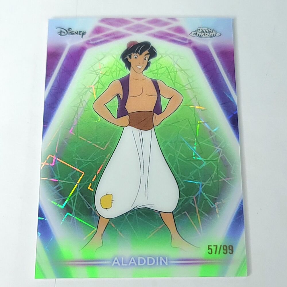Aladdin Topps 2026 Disney Chrome Neon Green Laser Limited 57/99